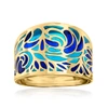 Ross-simons Italian Blue Enamel Ring In 14kt Yellow Gold In Multi