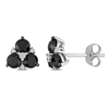 Mimi & Max 1 1/2 Ct Tw Black And White Diamond Stud Earrings In 10k White Gold In Silver