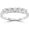 Pompeii3 1/2ct Moissanite Five Stone Wedding Ring In White, Yellow, Or Rose Gold In Multi