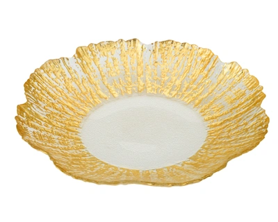 Classic Touch Decor Scalloped Platter With Gold