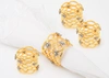 CLASSIC TOUCH DECOR SET OF 4 GOLD JEWELED NAPKIN RINGS