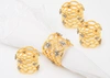 Classic Touch Decor Set Of 4 Gold Jeweled Napkin Rings