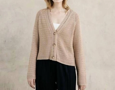 Mod Ref Danni Cardigan In Taupe In Beige