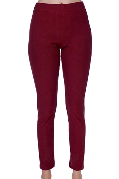 French Kyss Mid Rise Leggings In Wine In Red