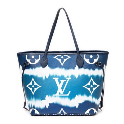 Pre-owned Louis Vuitton Ltd. Ed. " Escale" Neverfull Mm In Blue