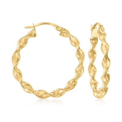 Canaria Fine Jewelry Canaria 10kt Yellow Gold Twisted Hoop Earrings