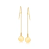 CANARIA FINE JEWELRY CANARIA 10KT YELLOW GOLD BEAD AND DISC DROP EARRINGS