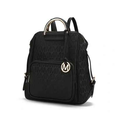Mkf Collection By Mia K Torra Milan "m" Signature Trendy Backpack In Black