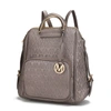 Mkf Collection By Mia K Torra Milan "m" Signature Trendy Backpack In Grey