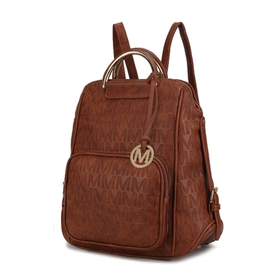 Mkf Collection By Mia K Torra Milan "m" Signature Trendy Backpack In Brown