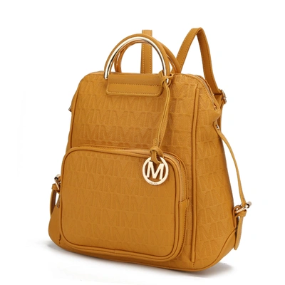 Mkf Collection By Mia K Torra Milan "m" Signature Trendy Backpack In Yellow