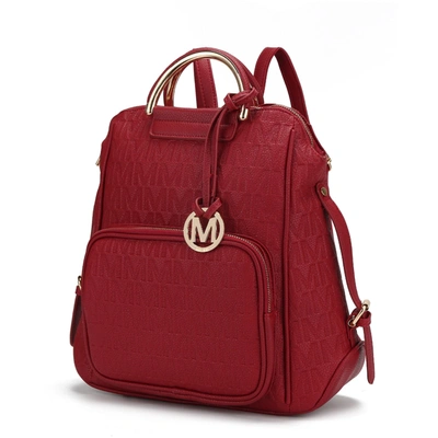 Mkf Collection By Mia K Torra Milan "m" Signature Trendy Backpack In Red