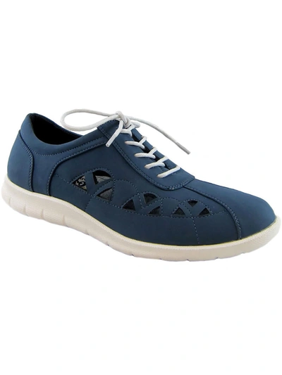 Bees By Beacon Womens Faux Leather Breathable Casual And Fashion Sneakers In Blue
