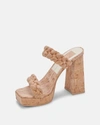 Dolce Vita Ashby Womens Faux Leather Open Toe Platform Sandals In Beige