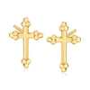 CANARIA FINE JEWELRY CANARIA 10KT YELLOW GOLD BUDDED CROSS EARRINGS