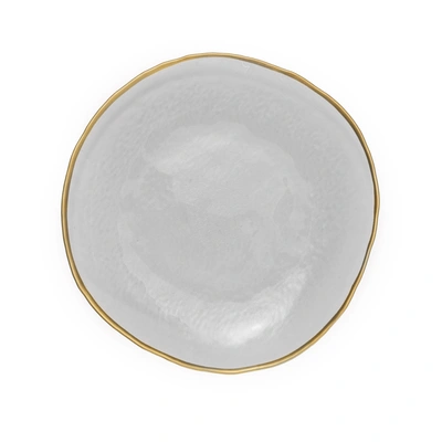 Classic Touch Decor Set Of 4 Dinner Plates With Gold Rim