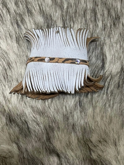 A Rare Bird Fringe Bracelet In White