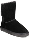 Style & Co Teenyy Womens Suede Faux Fur Lined Winter Boots In Black