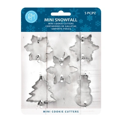 R & M International 5 Piece Mini Snowfall Cookie Cutter Set In Silver