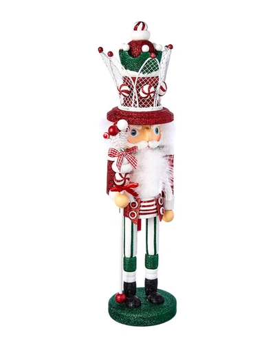 Kurt Adler 17in Rd/gr/white Decorative Hat Nutcrackers In Red