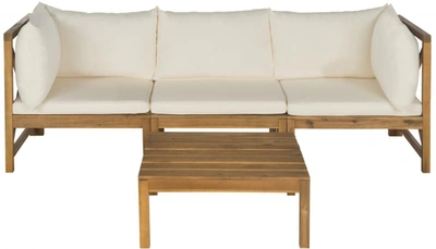 Safavieh Lynwood Modular Outdoor Sectional In Teak Brown,beige