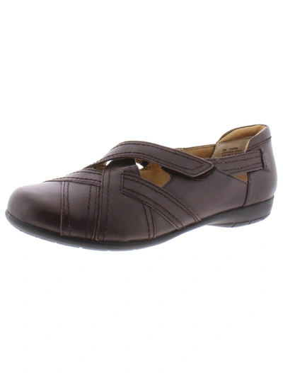 Array Shannon Womens Leather Slip On Flats In Brown