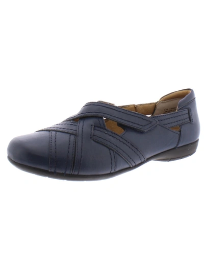 Array Shannon Womens Leather Slip On Flats In Blue