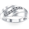 POMPEII3 MENS 1/3CT DIAMOND WEDDING RING 10K WHITE GOLD ANNIVERSARY BAND