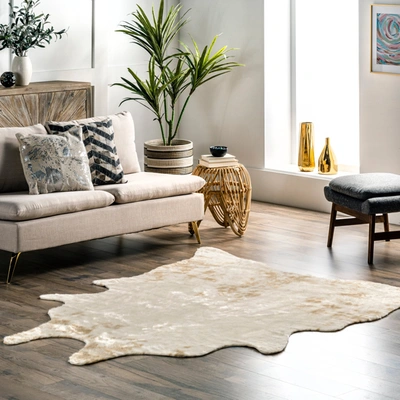 Nuloom Marcia Machine Washable Faux Cowhide Area Rug