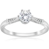 Pompeii3 5/8ct Diamond Engagement Ring Vintage 14k White Gold Round Cut In Multi