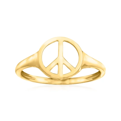 Ross-simons 14kt Yellow Gold Peace Sign Ring