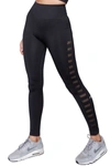 Ava Active Side Mesh Leggings In Black
