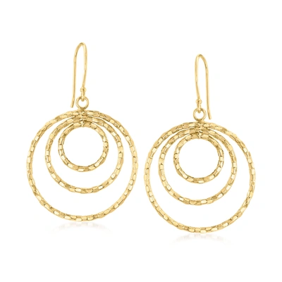 Canaria Fine Jewelry Canaria 10kt Yellow Gold Bead-pattern Triple-hoop Earrings