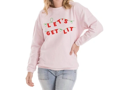 Katydid Let's Get Lit Corded Sweatshirt In Pink