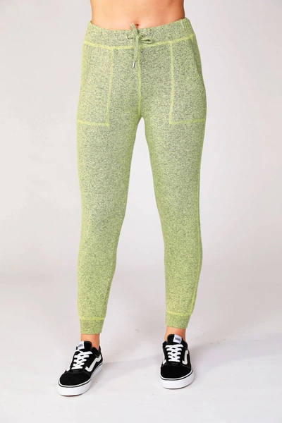 French Kyss Melange Joggers In Lime In Green