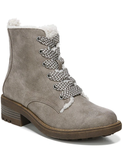 Lifestride Kunis Cozy Faux Shearling Lined Lace-up Boot In Black
