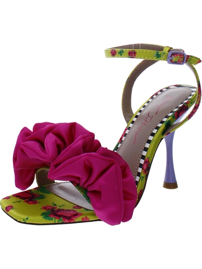 Betsey Johnson Elmira Womens Faux Leather Ruched Pumps In Multi