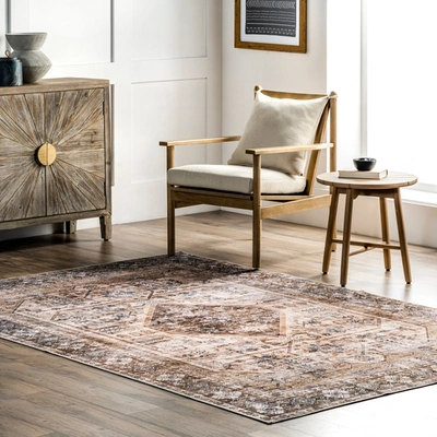 Nuloom Devin Machine Washable Vintage Medallion Area Rug