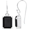 Max + Stone Sterling Silver 8x10 Emerald Cut Gemstone Earring In Black