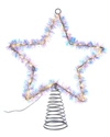 Kurt Adler 12.2in Tinsel Star Tree Top W/ Twinkle Led