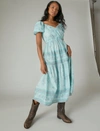 Lucky Brand Women's Block-print Midi Dress In Blue