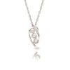 Max + Stone Sterling Silver Three Stone Natural Diamond Necklace With Adjustable 18"-20" Rope Chain In Silver