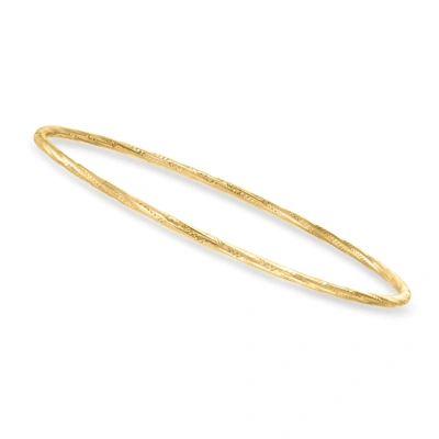 Canaria Fine Jewelry Canaria Italian 10kt Yellow Gold Textured And Polished Bangle Bracelet