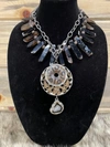 ART BY AMY LABBE SPIKED NECKLACE IN BROWN