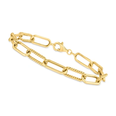 Canaria Fine Jewelry Canaria 7mm 10kt Yellow Gold Paper Clip Link Bracelet
