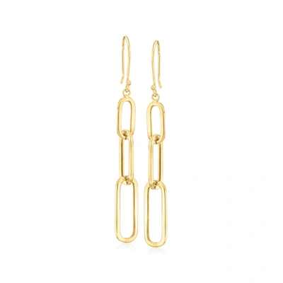 Canaria Fine Jewelry Canaria 10kt Yellow Gold Graduated Paper Clip Link Drop Earrings