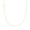 Ross-simons Italian 18kt Yellow Gold Vertical Cross Necklace In White