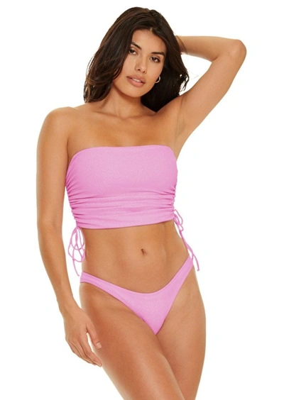 Jmp The Label Malibu High Leg Cheeky Bikini Bottom - Blushing Pink