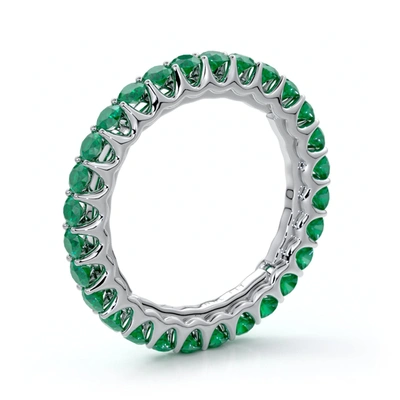 The Eternal Fit 14k 1.43 Ct. Tw. Emerald Eternity Ring In White