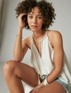 Lucky Brand Embroidered Swing Tank In White